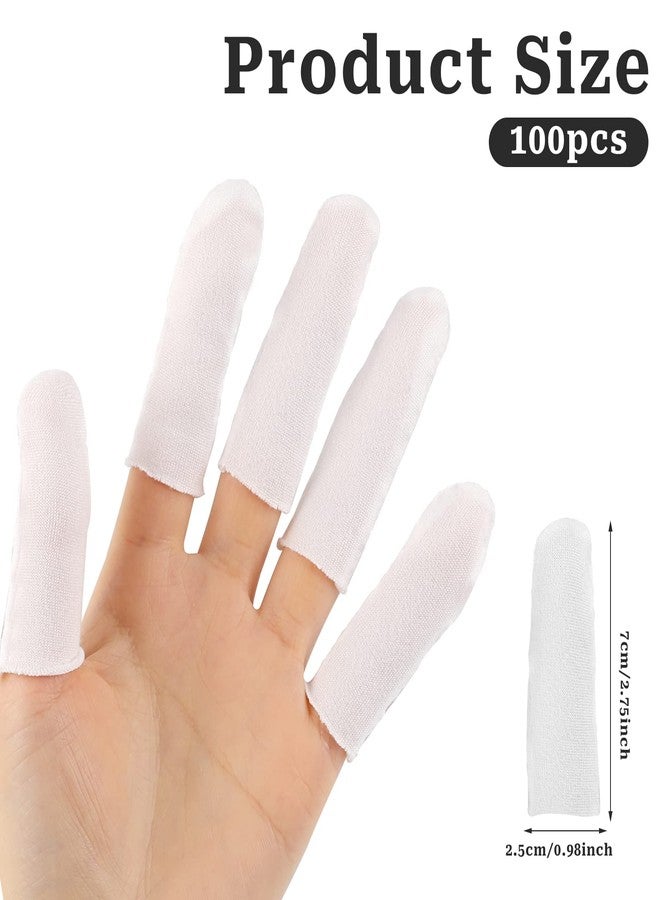 Sliverdew 100 Pieces Cotton Finger Cots,Cloth Finger Cots Finger Toe Sleeves Fingertips Protective Cover Thumb Protector Comfortable and Breathable, Absorb Sweat (White) - Image 5
